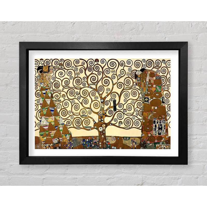 Klimt The Tree Of Life 1 - Single Picture Frame Print, 59.7cm H x 84.1cm W x 3.4cm D, Bronze Framed Paper