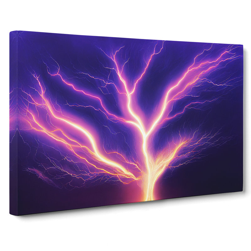 Graceful Lightning Bolt - Wrapped Canvas, 50cm H x 76cm W x 3cm D
