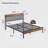 Modern Metal Platform Bed with Linen-Upholstered Storage Headboard & Open Bookcase Shelves – High Leg Design-1829408827-1850940769