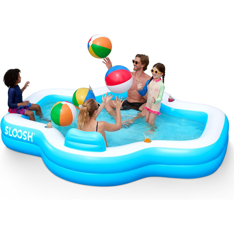 Piscine gonflable avec sièges 120 "x 101" x 26 ", Bleu