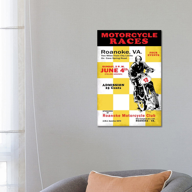 Motorcycle Hill Climb by Mark Rogan - Print on Canvas, 66.04cm H x 45.72cm W x 3.81cm D, Wrapped Canvas