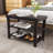 6-9 Pair of Shoes Natural Bamboo Shoe Rack Bench, 3-Tier Multi-Functional Shoe Storage and Bench, Space-Saving Organizer-1239489458-1223835837