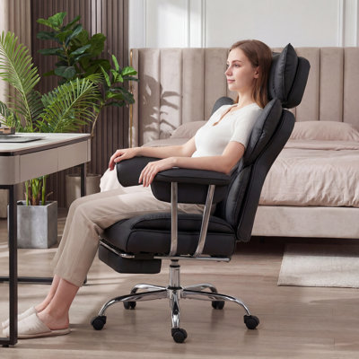Ergonomic Executive Chair with Headrest, Padded Armrest and Footrest