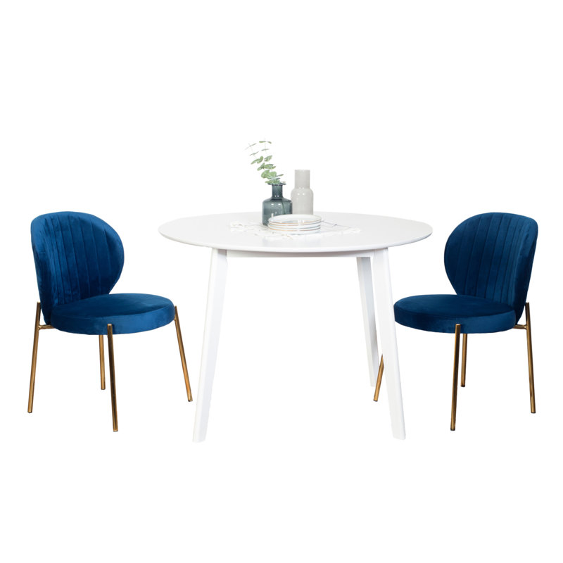Ensemble de salle à manger Hearns, 3, Bleu / doré