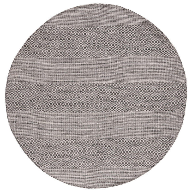 Bester Hand Woven Cotton Striped Rug, Round 6'