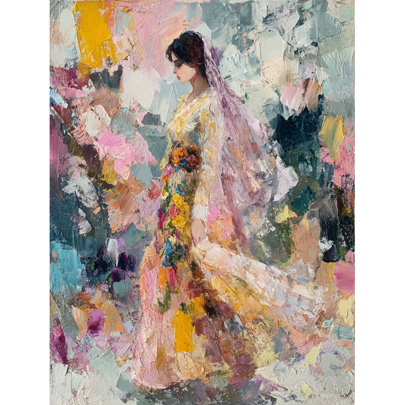 Art floral sur toile tendue, H 24 po x l 16 po