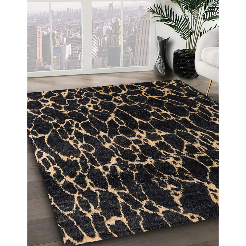 100% Machine Washable Abstract Area Rug, Rectangle 4' x 6'