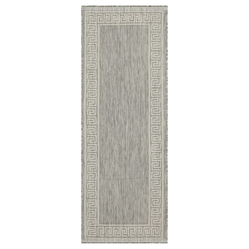 Silver Indoor/Outdoor Area Rug, Runner 2'7" x 7'3"