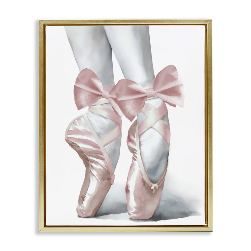 Cadre flottant Ballet Pointe Shoes, design par Elizabeth Medley, Cadre flottant métallique doré, H 31 po x l 25 po
