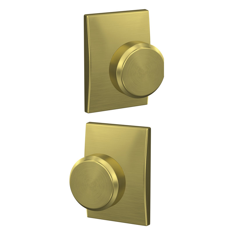 Bowery Privacy Door Knob, Satin Brass