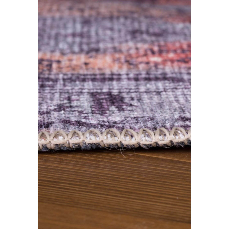 Tapis décoratif coloré à motif tissé rétro, Tapis de couloir 2 pi 6 po x 9 pi 11 po
