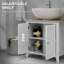 Armoire de rangement à piédestal avec tablette en U et tablette interne réglable Kleankin, blanc