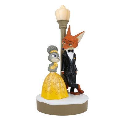 Enesco Disney Showcase Zootopia 2 Nick and Judy by Street Lamp Light Up Figurine 10 Inch