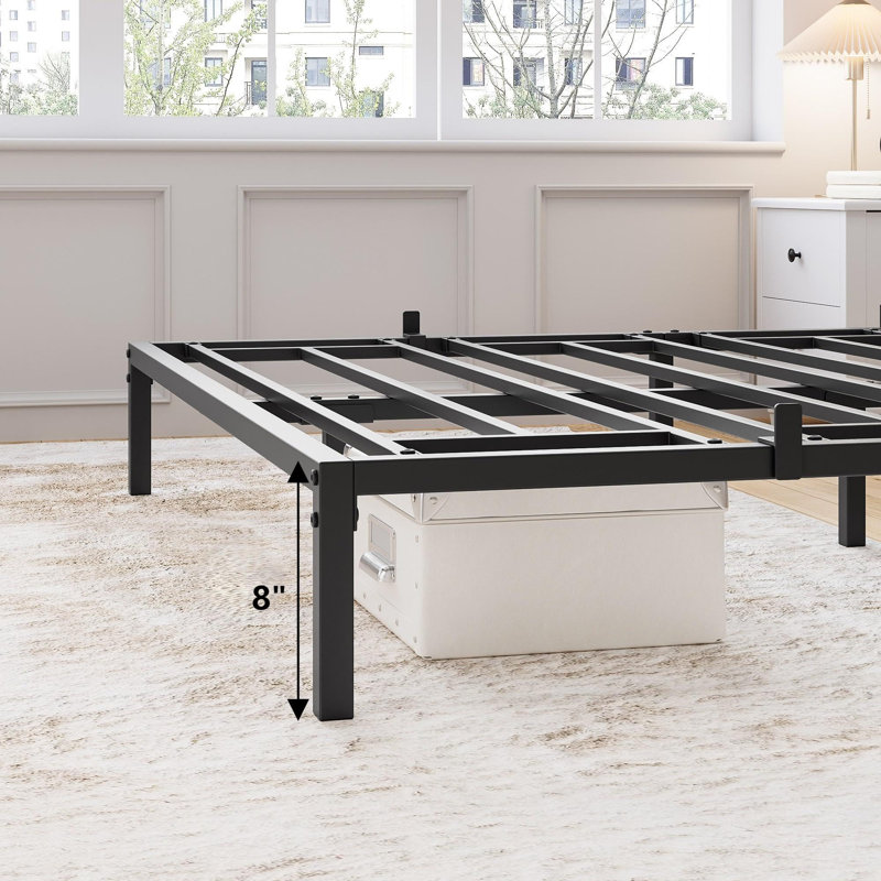 Bed Frame No Box Spring Needed, Sturdy Metal Platform Bed Frame, Basic Metal Bed Frame,10 Inch, Queen
