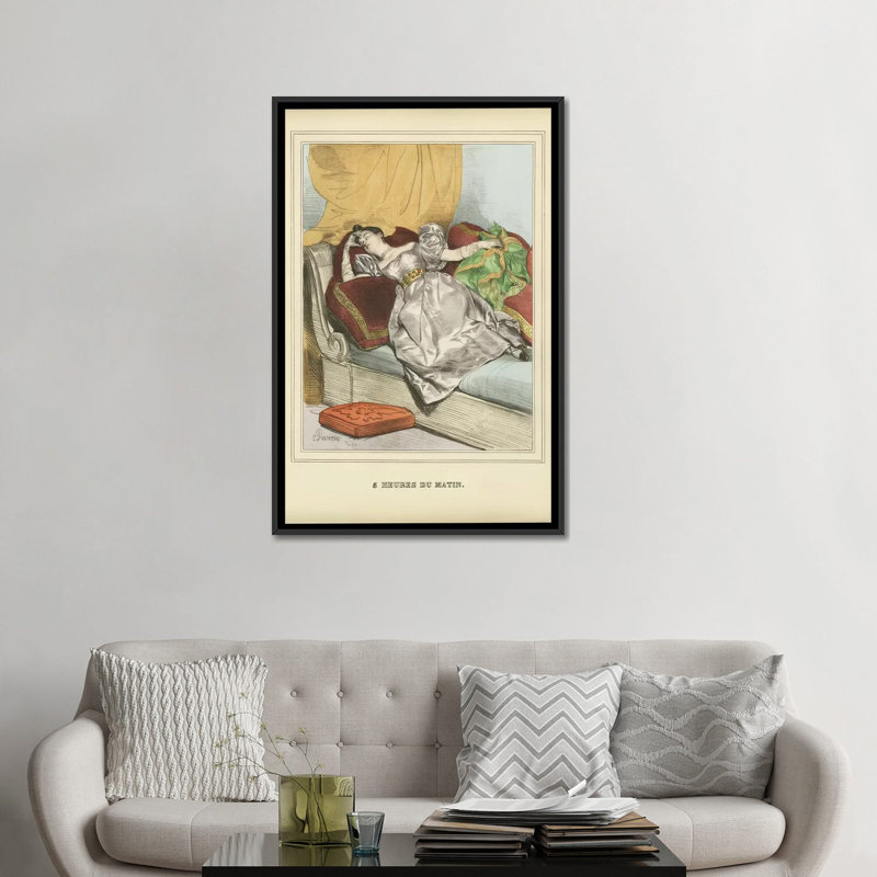 « rétro femme ad ii », impression sur toile, H 26 po x l 18 po x P 1,5 po, Toile avec cadre noir, Pas de tapis