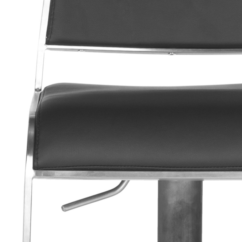 Koblick Swivel Upholstered Adjustable Height Counter Stool, Black