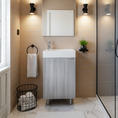 Studio 18.125'' Single Bathroom Vanity with Cultured Marble Top