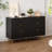 Black Fluted 6 Drawers Dresser For Bedroom, 56" Wide Wood Chest Of Drawers-539985512