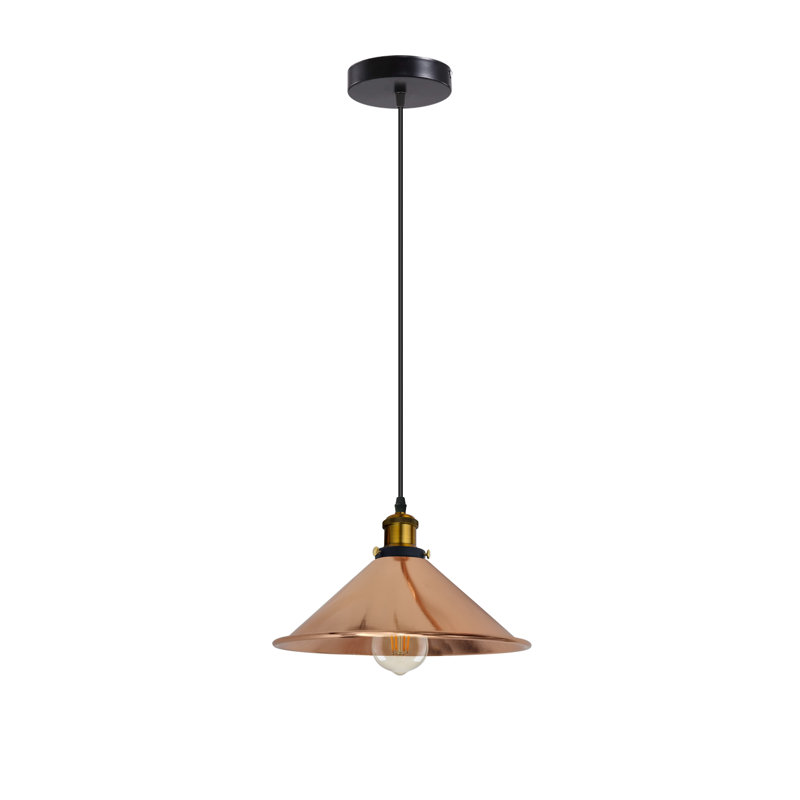 Modern Industrial Cone Pendant Light | Adjustable 1-Light Ceiling Fixture for Kitchen Islands, Dining Areas & Hallways, No