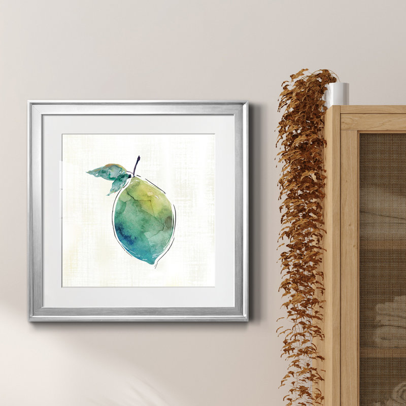 Happy Lime - peinture encadrée, Argent, H 17,5 po x l 17,5 po x P 1,5 po