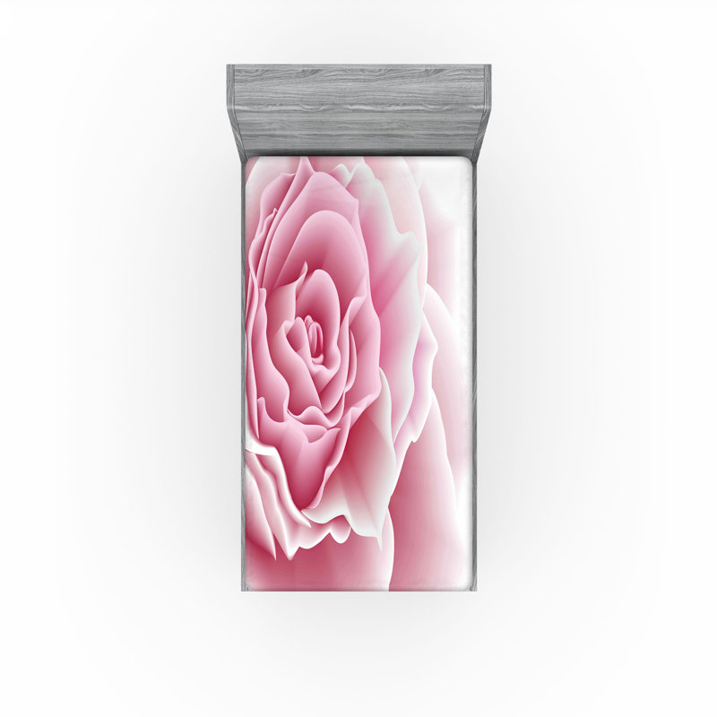 Drap-housse rose pâle Ambesonne, Ensemble literie pour lit simple