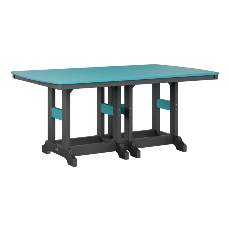 Table de bar rectangulaire Berlin Garden Garden Classic, Noir, H 39,5 po x l 72 po x P 44 po, Bleu Aruba
