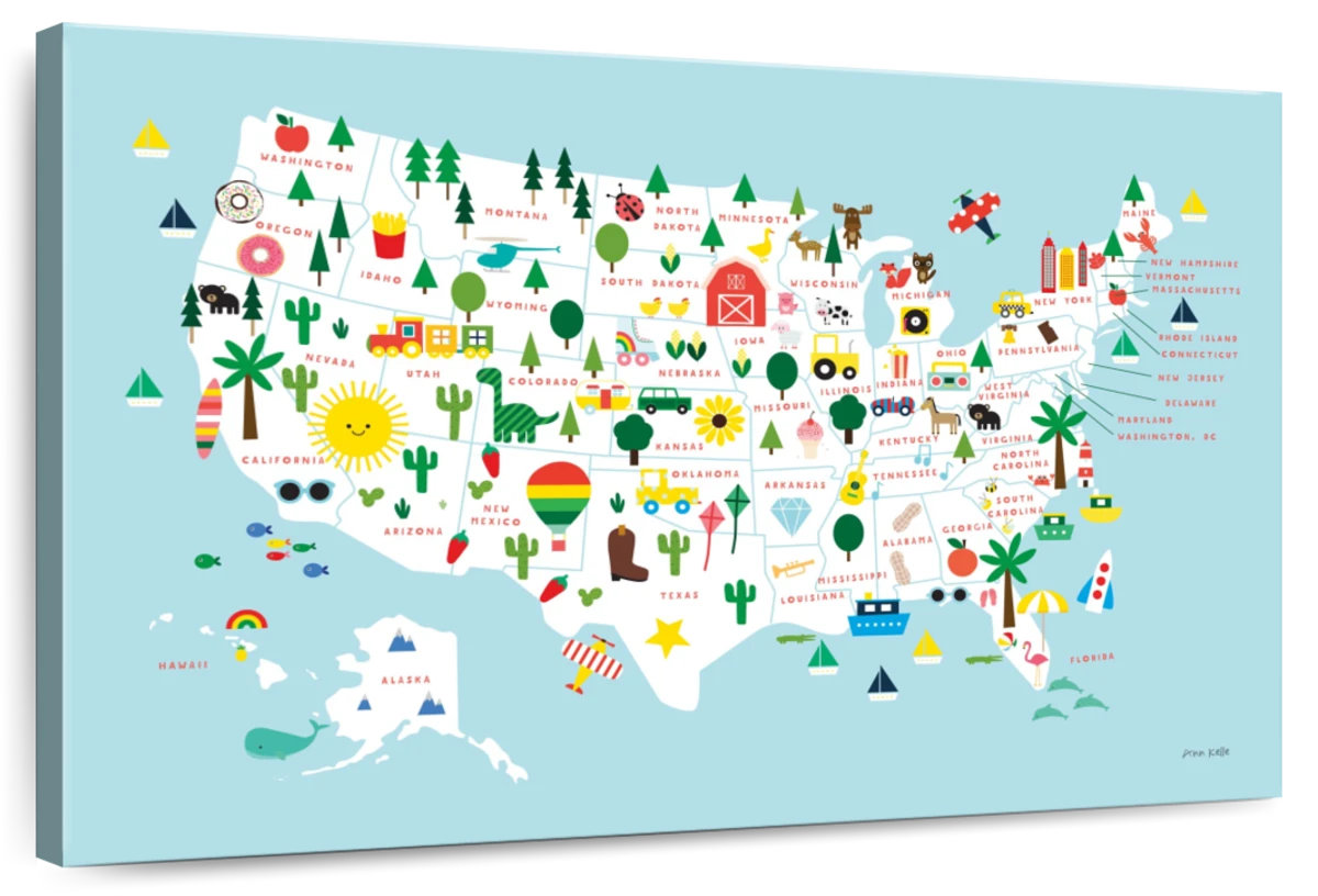 Trinx Fun USA Map - Wayfair Canada
