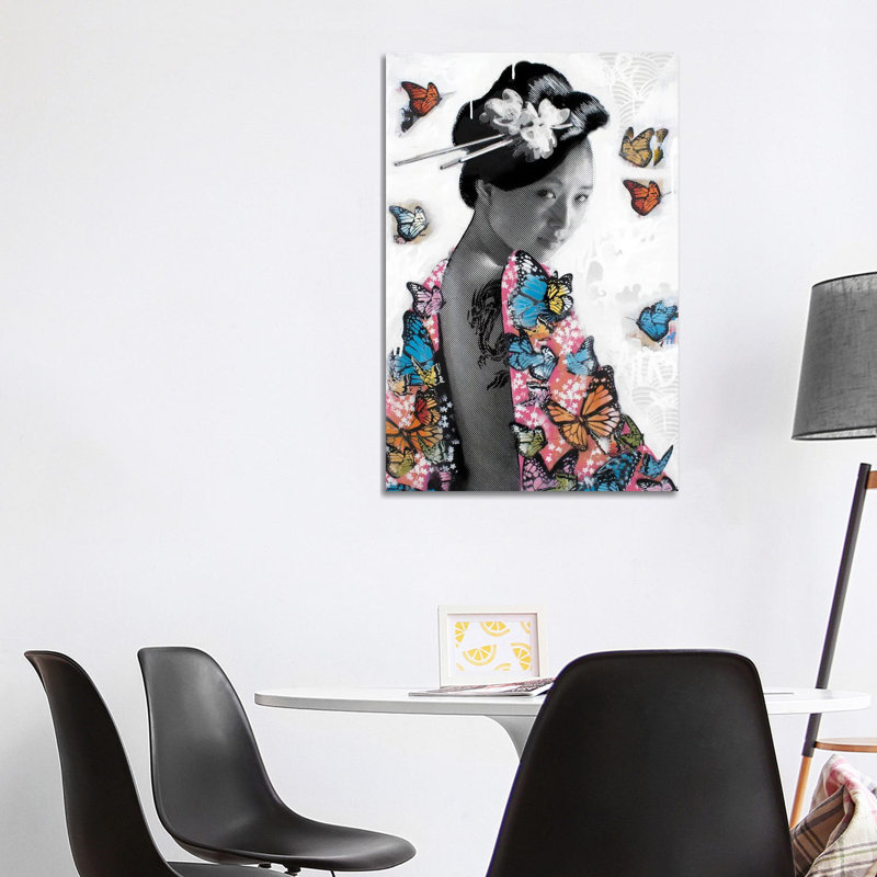 Lady O' Butterflies by D13EGO - Print on Canvas, Wrapped Canvas, 30.48 cm H x 45.72 cm W