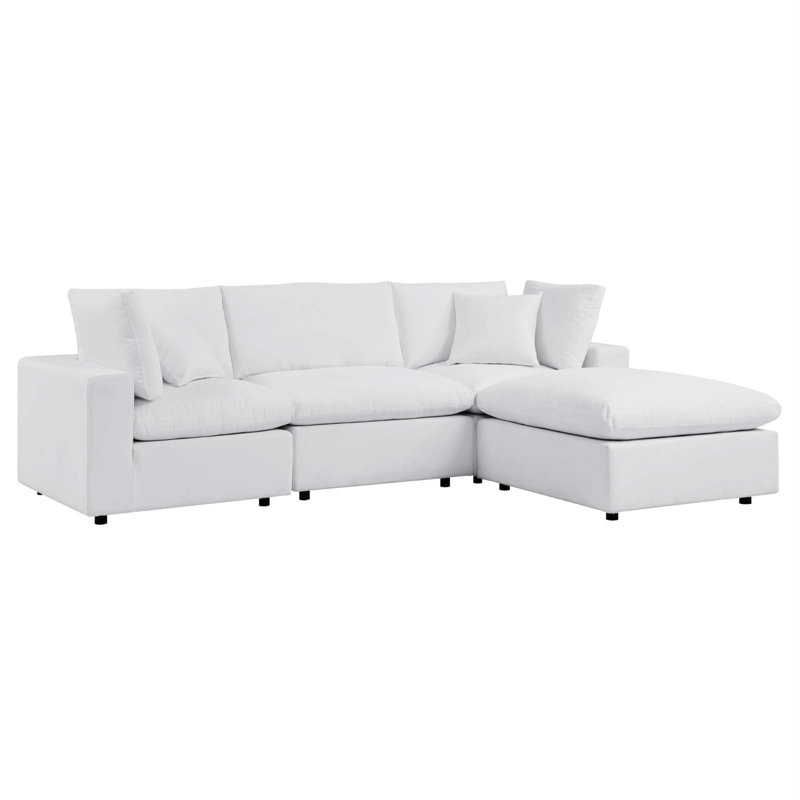 Canapé modulaire d'extérieur pour patio 4 pièces Commix, Blanc