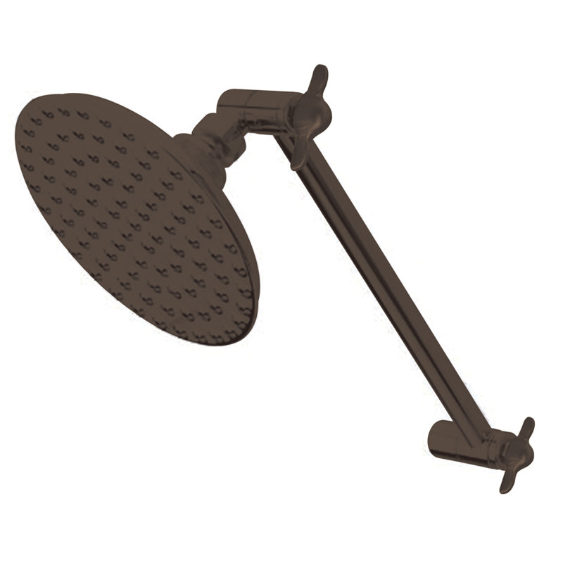 Kingston Brass Victorian 5-1/4-Inch Round Raindrop Brass Shower Head with 10-Inch High-Low Shower Arm, Oil Rubbed Bronze
