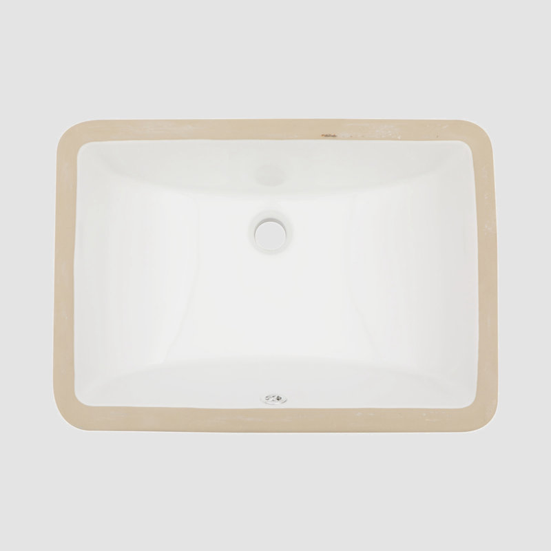 Go Peak Track 14'' Ceramic Rectangular Bathroom Sink with Overflow