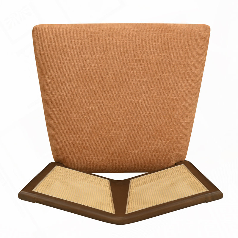Callan Mid-Century Modern Dining Chairs With PE Rattan Backs, Walnut, Walnut