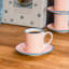 Nicola Spring - Hand-Printed Espresso Cup & Saucer Set - 65ml - Orange-50946712