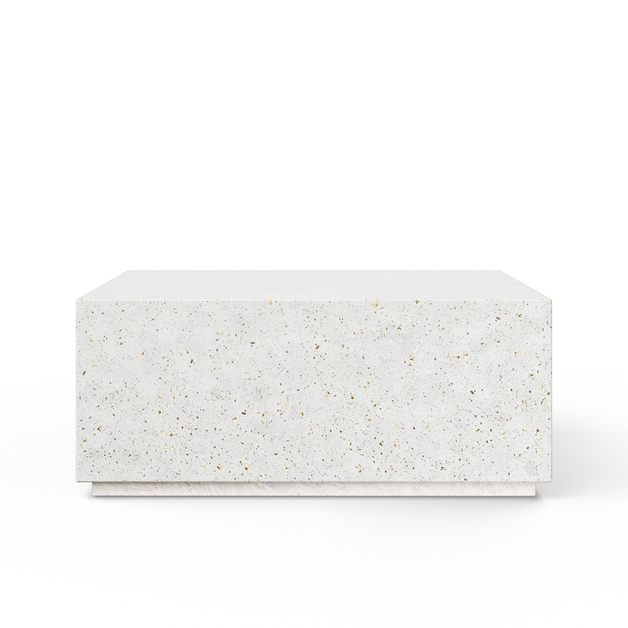 Kareen Square Coffee Table, 16.5" H x 47.25" W x 47.25" D, Ivory Terrazzo