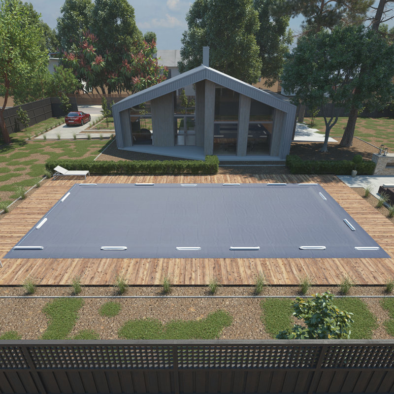 ColourTree Rectangle Navy Blue In Ground Winter Pool Cover - Thumbnail 2