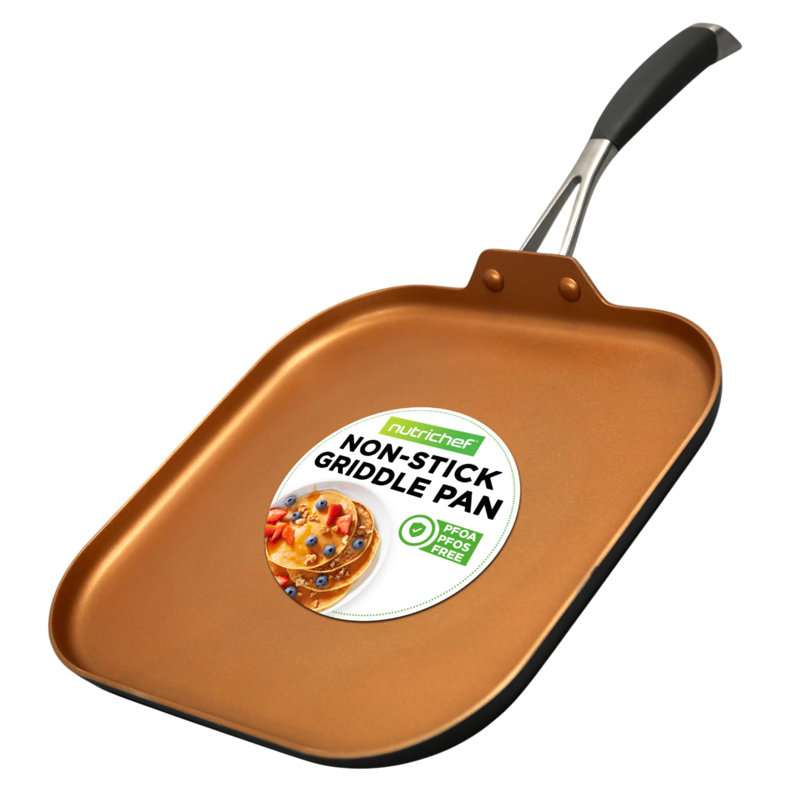 Nutrichef 11.22'' Non-Stick Copper Griddle