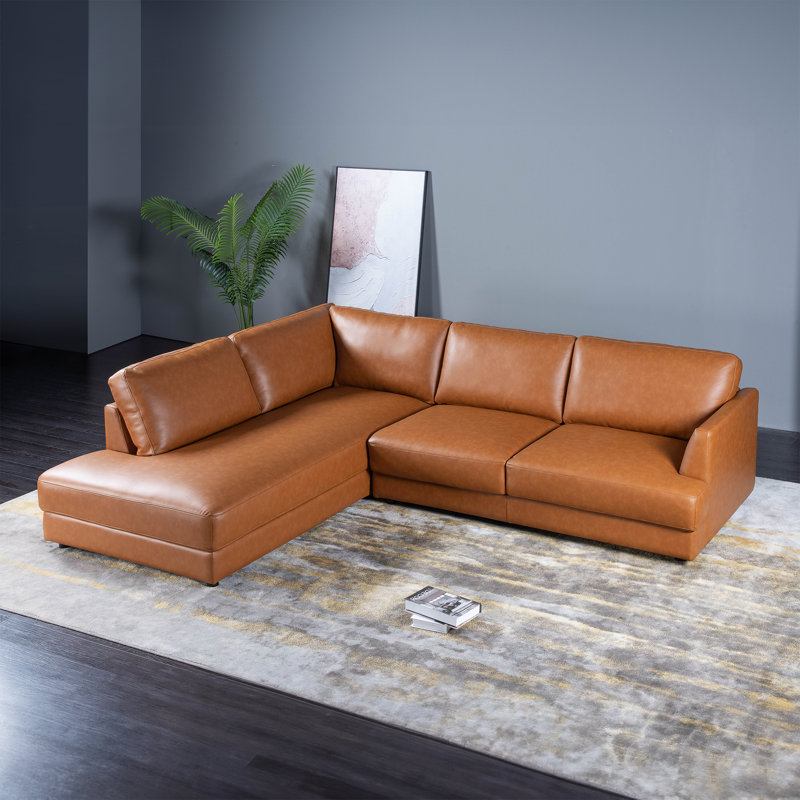 Canapé modulaire en cuir moderne Mid Century Pluie, Orienté à gauche (vu de face)