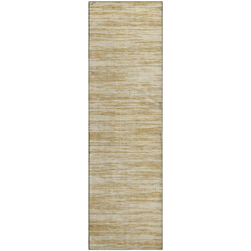 Premium Machine Washable Prisco Gold Rug, Runner 2'3" x 7'6"