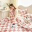Checkered Lightweight Soft & Cozy Flannel Fleece Throw Blanket for Sofa & Bed in All Season-125344961-125344965