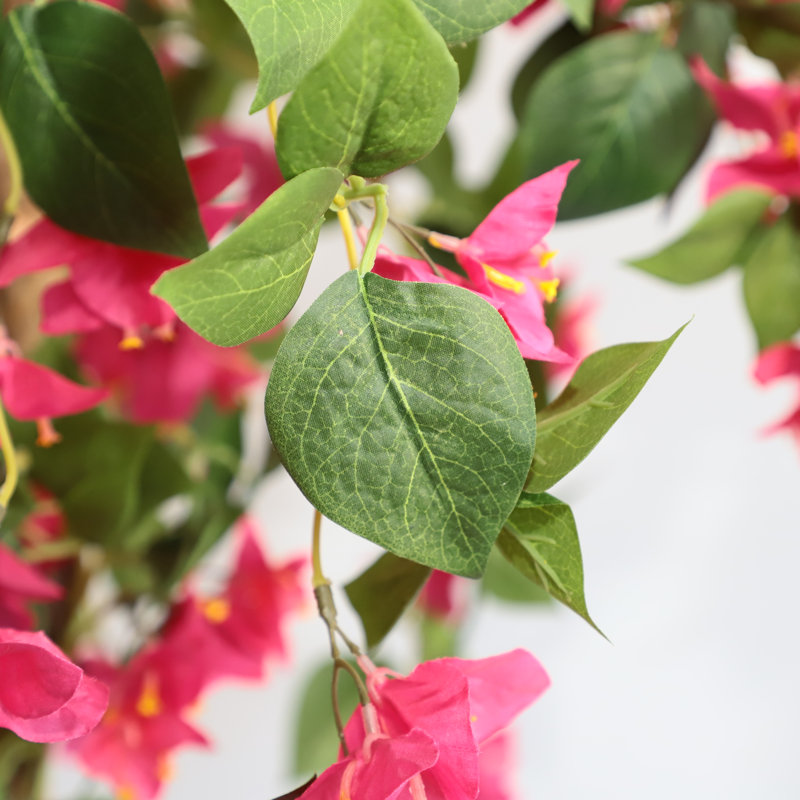 Arbre topiaire artificiel à fleurs Bougainvillea 47 po avec pot pour la décoration intérieure / extérieure