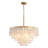 23.6'' Modern Gold Capiz Shell Chandelier 7-Light, Coastal Drum Pendant Light