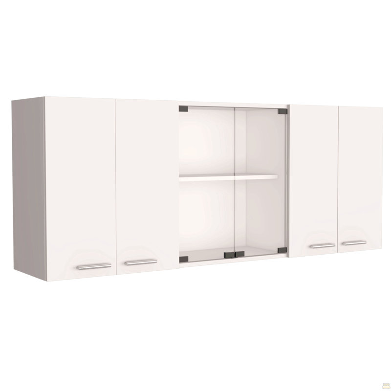 Armoire murale Peoria, quatre tablettes intérieures, Blanc