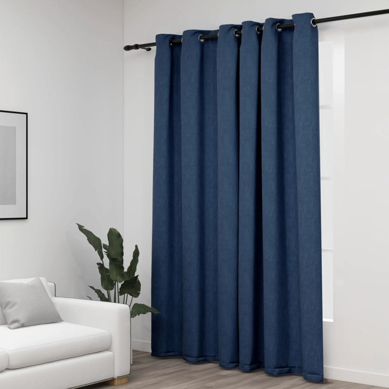 Cezaria Blackout Curtain Single Panel, Blue
