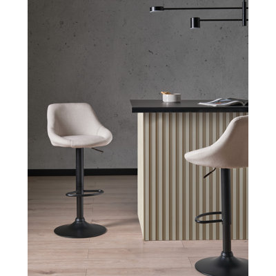 Swivel Upholstered Adjustable Height Bar Stool