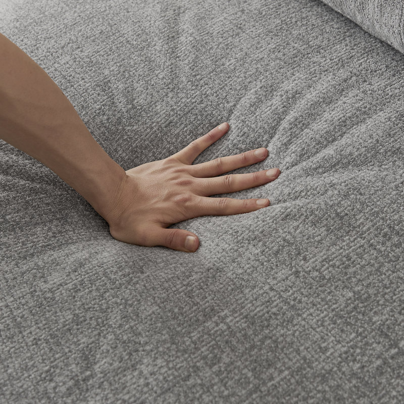 Canapé compressé surdimensionné à trois places avec tissu chenille, aucun assemblage requis, peu encombrant pour le salon, l’appartement et le bureau