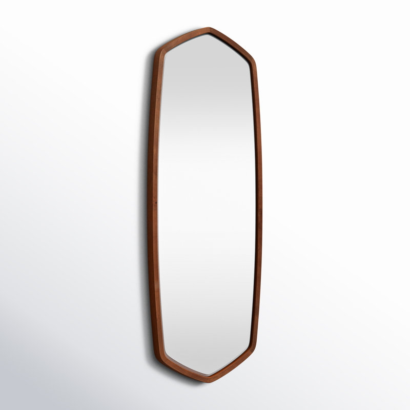 Miroir d'appoint Glover, 48 po x 18 po, Noyer brun, Horizontal et vertical