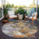 Machine Washable Indoor/Outdoor Xhevrie Gold Rug