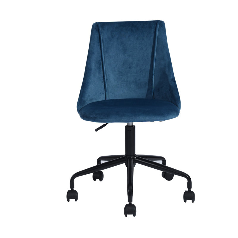 Stewie Velvet Office Chair, Blue