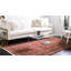 Tapis rouge / beige tissé à la machine Moore-1616357815