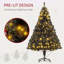 Sapin de Noël artificiel de 6 pi avec branches réalistes, 250 lumières DEL blanc chaud et 1000 pointes, noir-118034178
